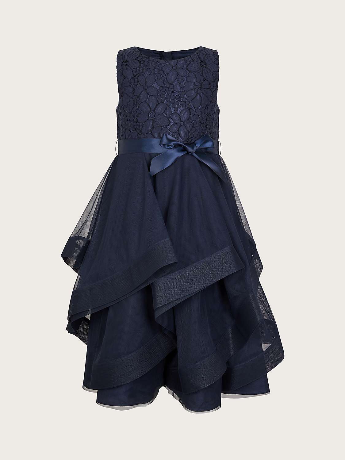 Buy Monsoon KIds' Seville Ruffle Party Dress, Navy Online at johnlewis.com