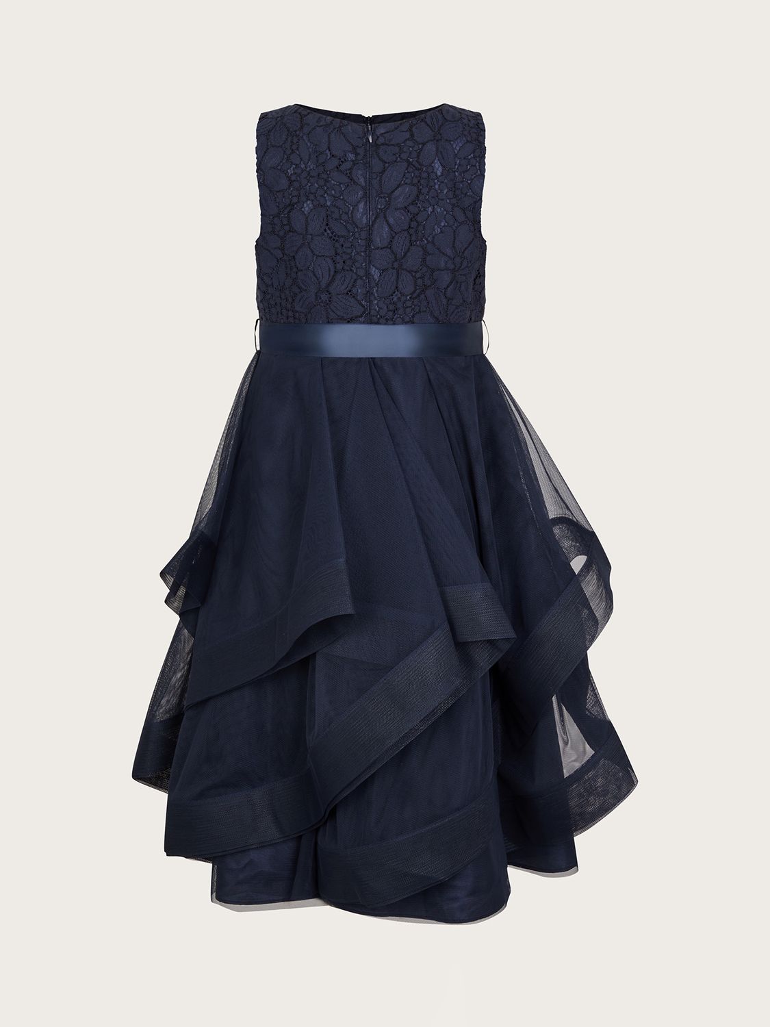 Buy Monsoon KIds' Seville Ruffle Party Dress, Navy Online at johnlewis.com