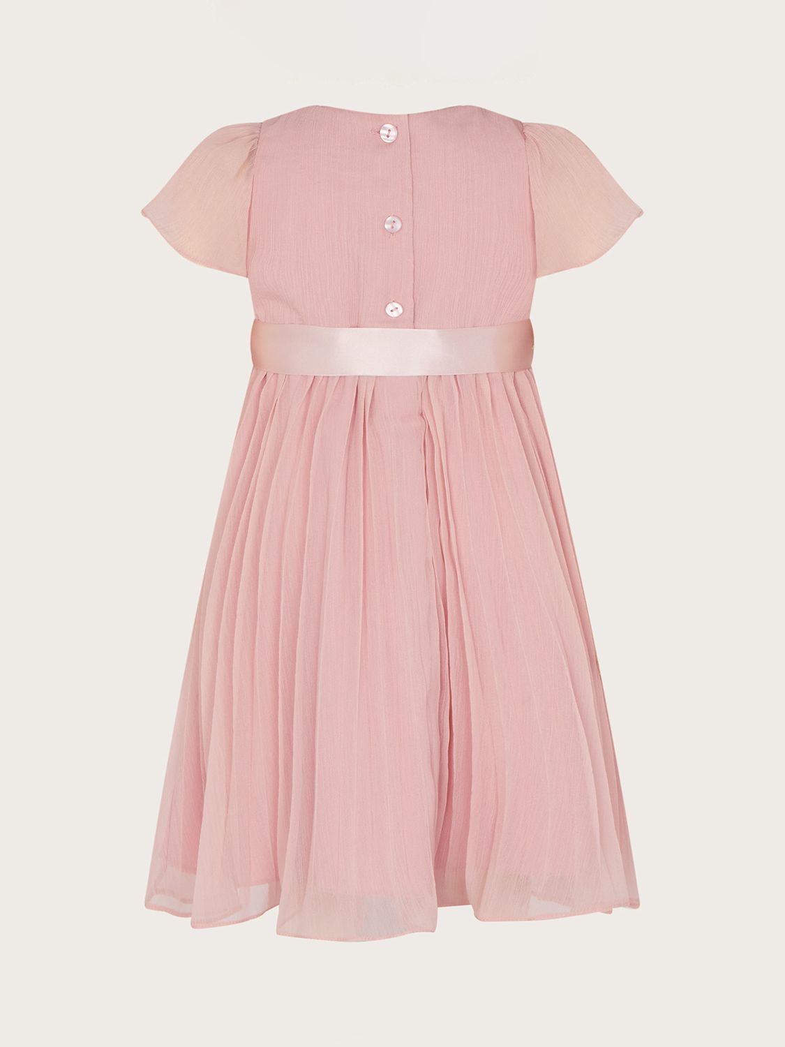 Monsoon Baby Angel Pleat Sequin Dress, Pink at John Lewis & Partners