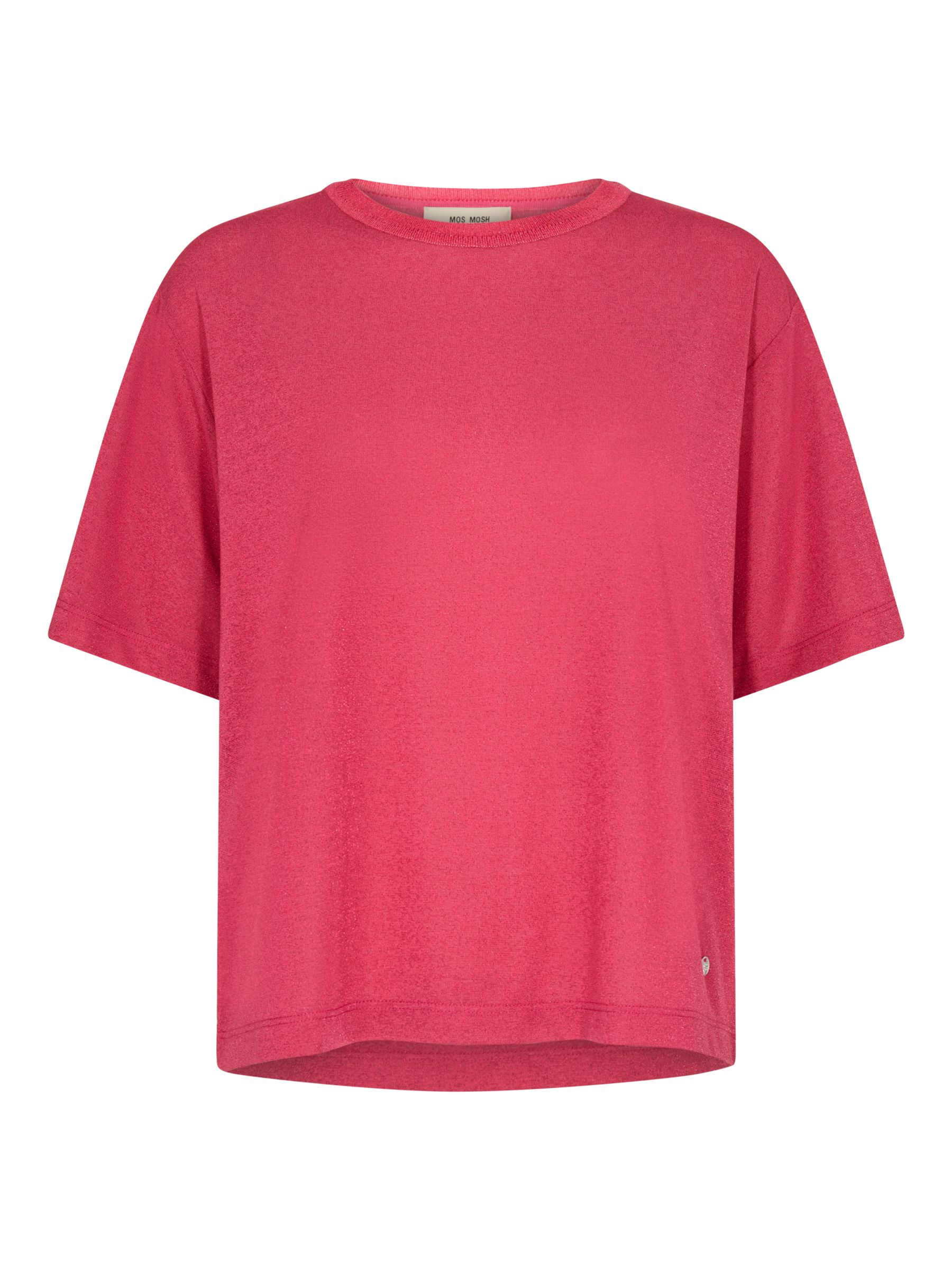 MOS MOSH Kit Lurex Short Sleeve T-Shirt, Teaberry at John Lewis