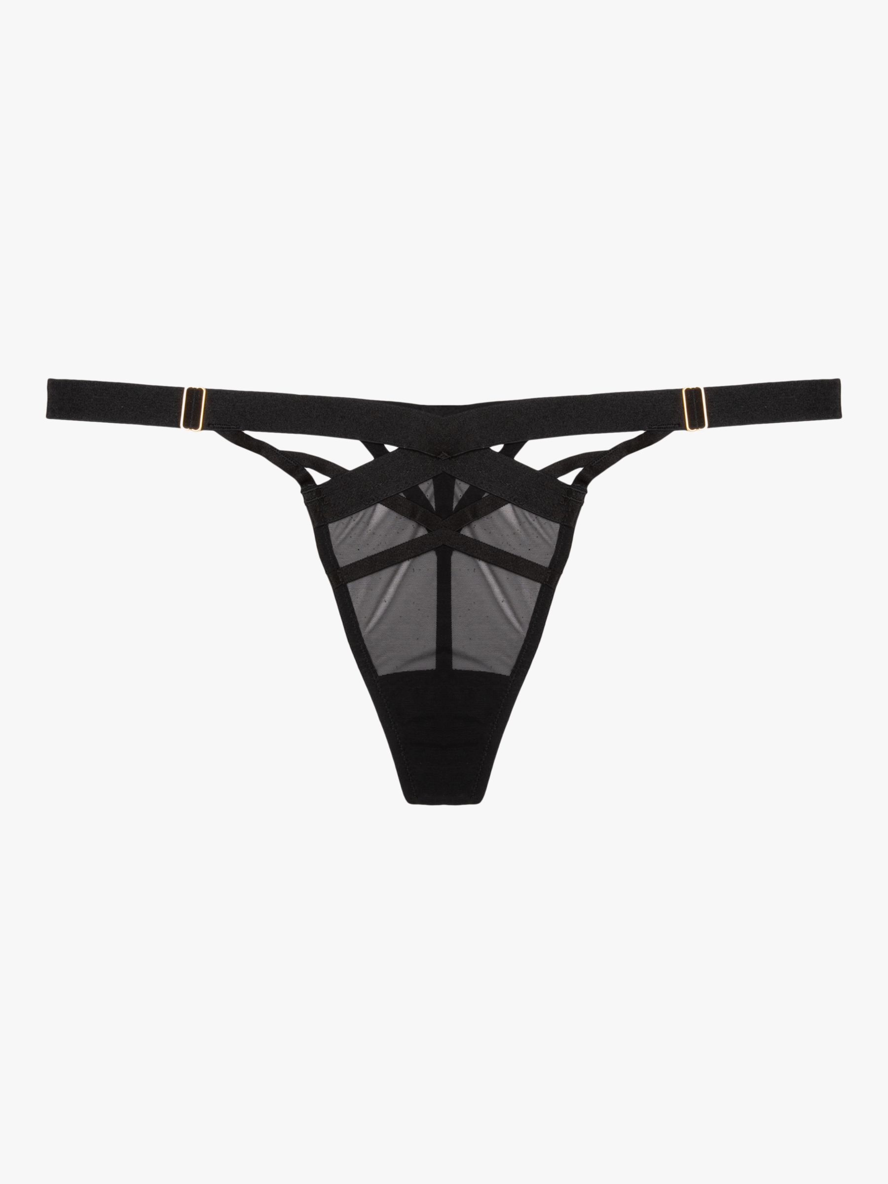 Buy Wolf & Whistle Chantal Elastic and Mesh Thong, Black Online at johnlewis.com