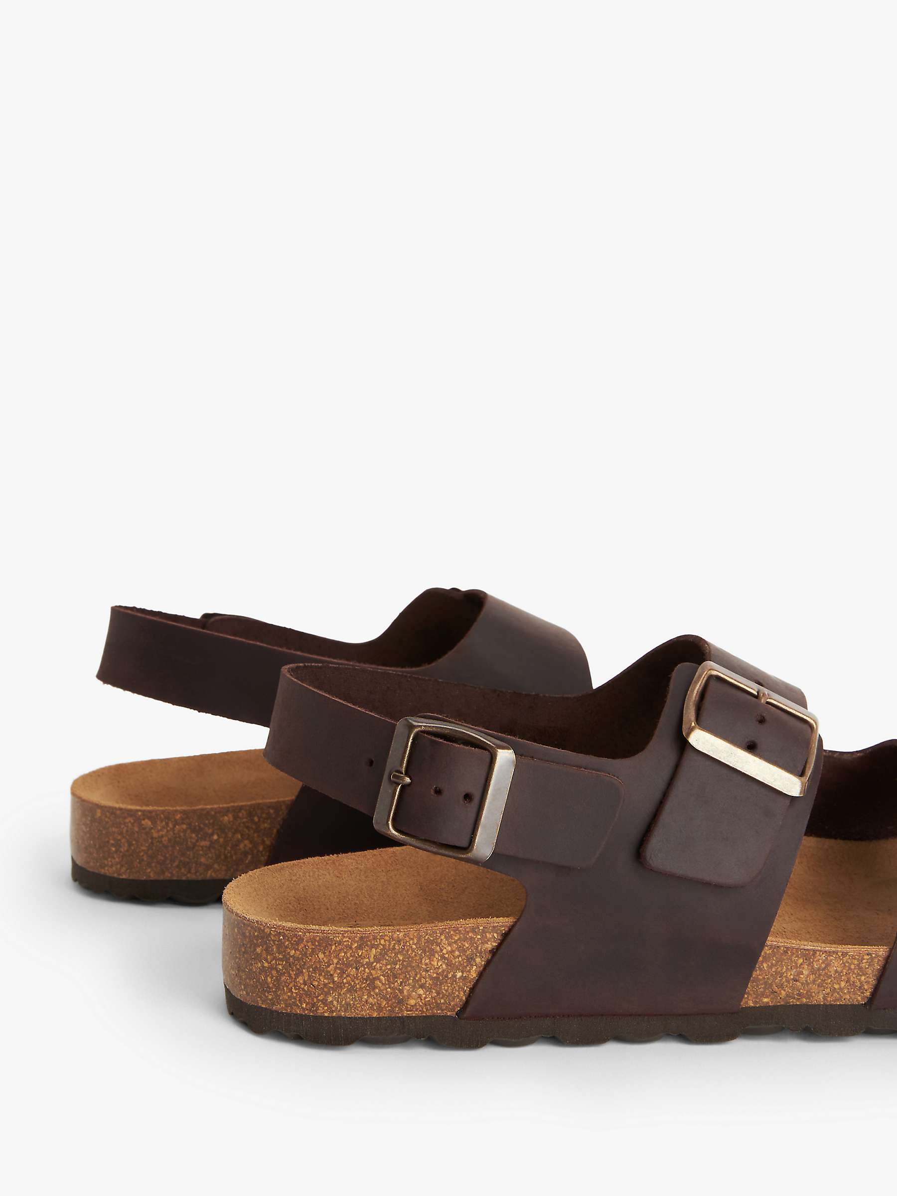 Buy John Lewis Leather Backstrap Footbed Sandals, Dark Brown Online at johnlewis.com