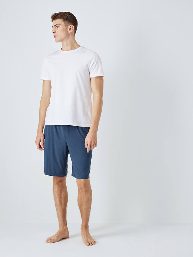 John Lewis Ultra Soft Modal Lounge Shorts, Denim Blue