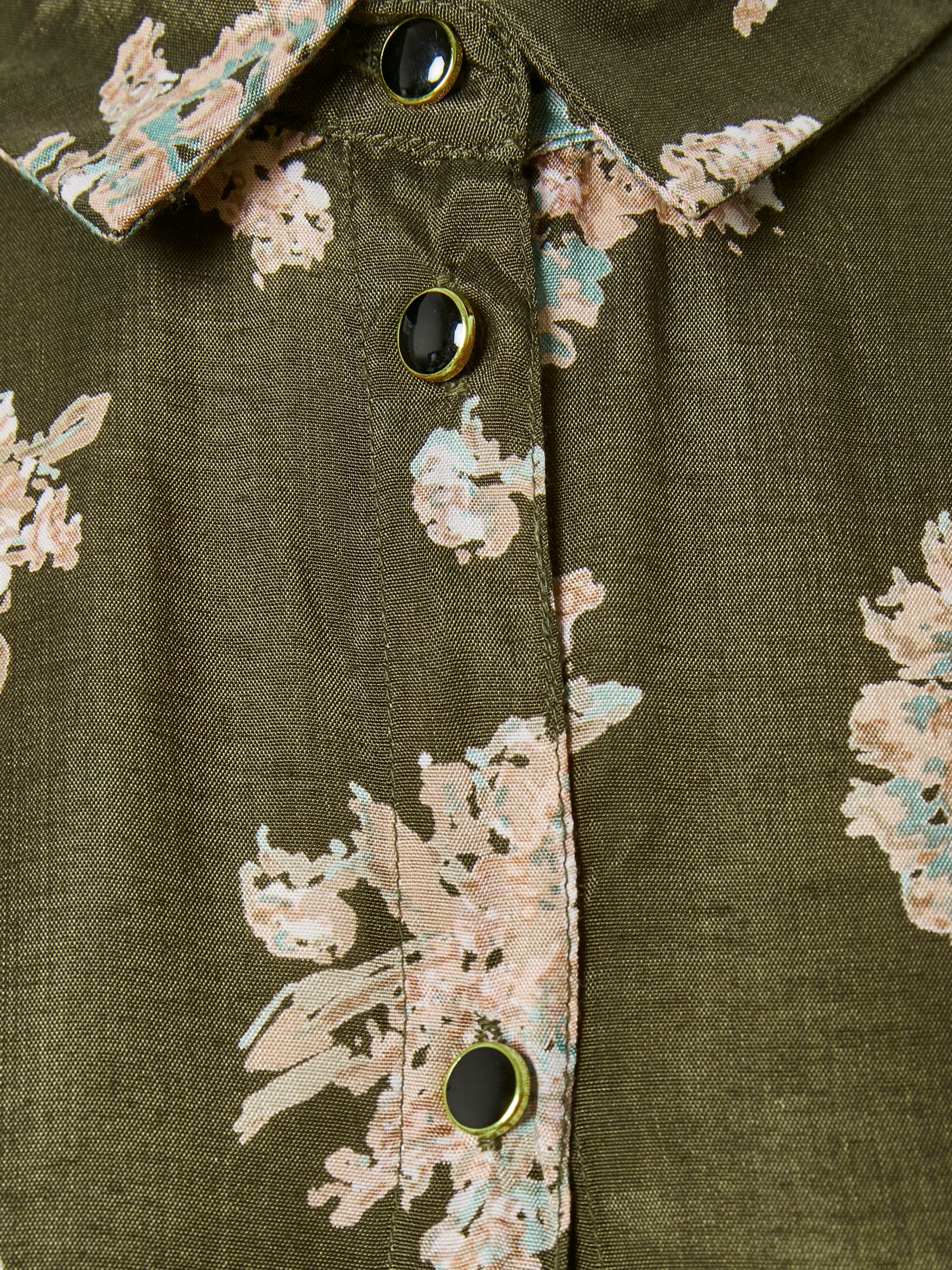 KAFFE Velana Floral Print Maxi Dress, Green/Multi, Grape Leaf, 8