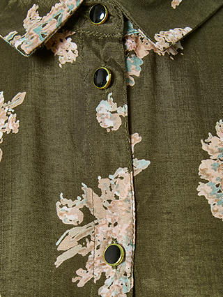 KAFFE Velana Floral Print Maxi Dress, Green/Multi, Grape Leaf
