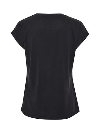 KAFFE Lise Marie Cap Sleeve T-Shirt, Washed Black
