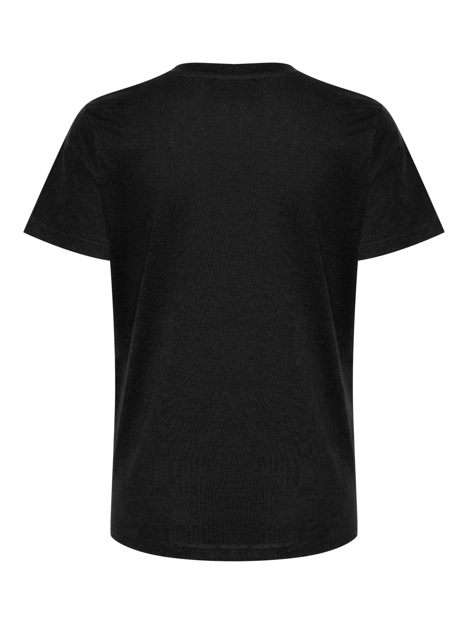 KAFFE Marin V-Neck T-Shirt, Black Deep at John Lewis & Partners