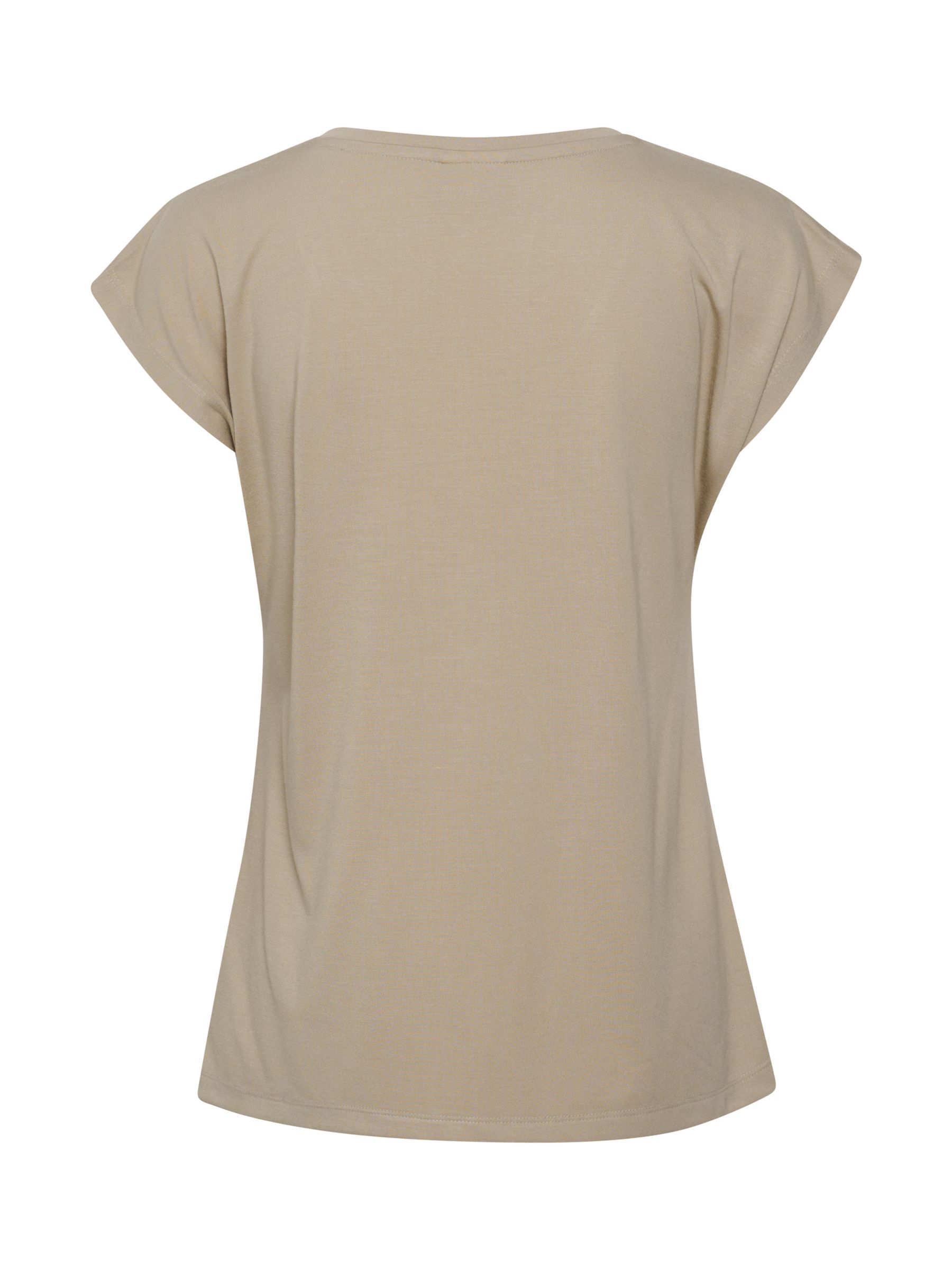 KAFFE Lise V-Neck T-Shirt, Feather Grey at John Lewis & Partners