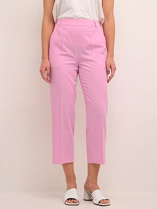 KAFFE Sakura Cropped Trousers, Pink Frosting