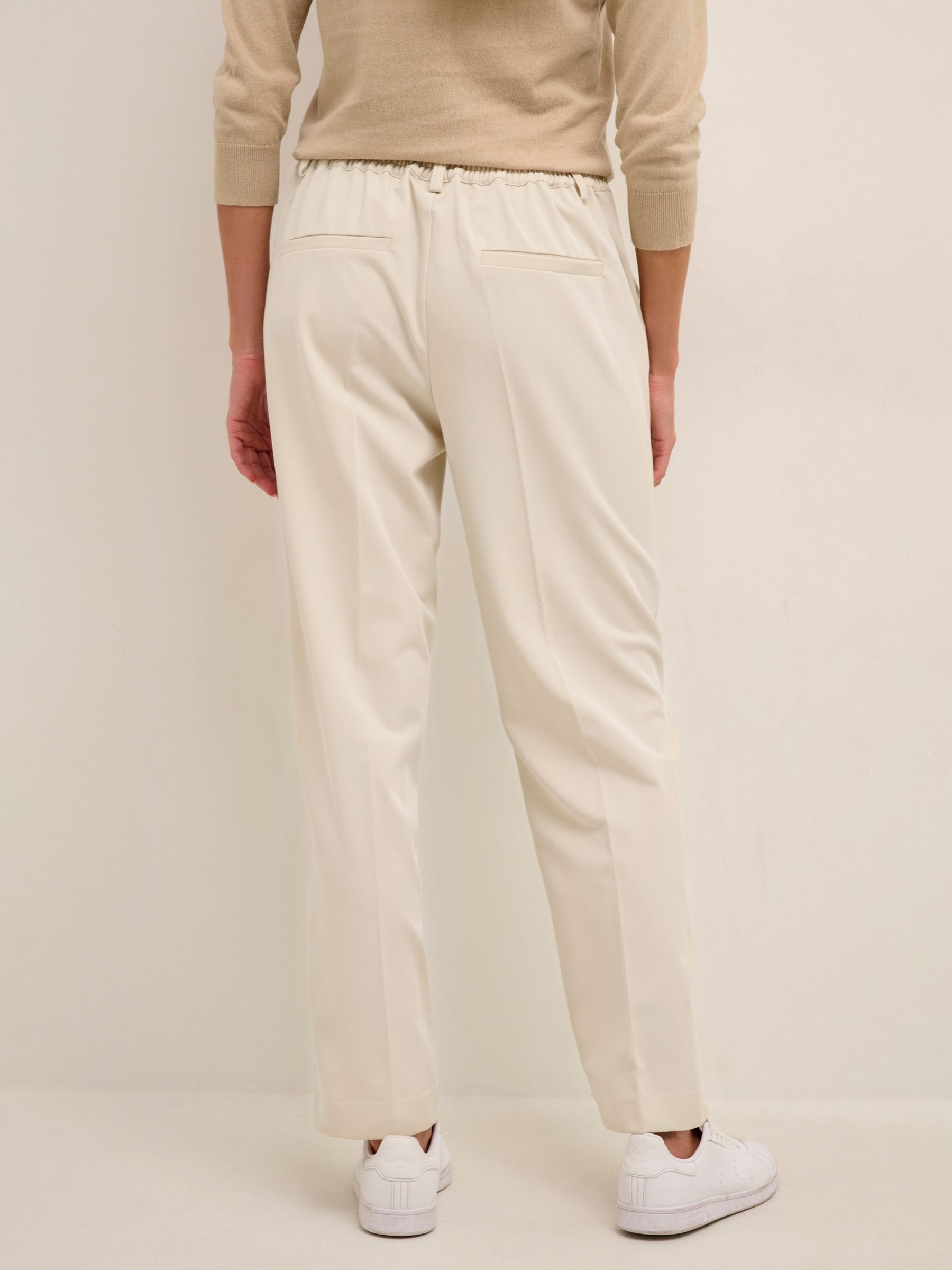 KAFFE Sakura Slim Tailored Trousers, Antique White at John Lewis & Partners