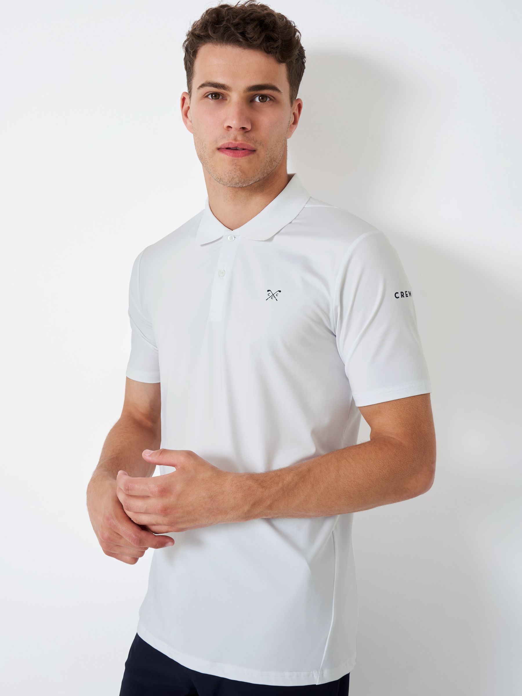 Crew Clothing Smart Golf Polo Shirt, White, XL