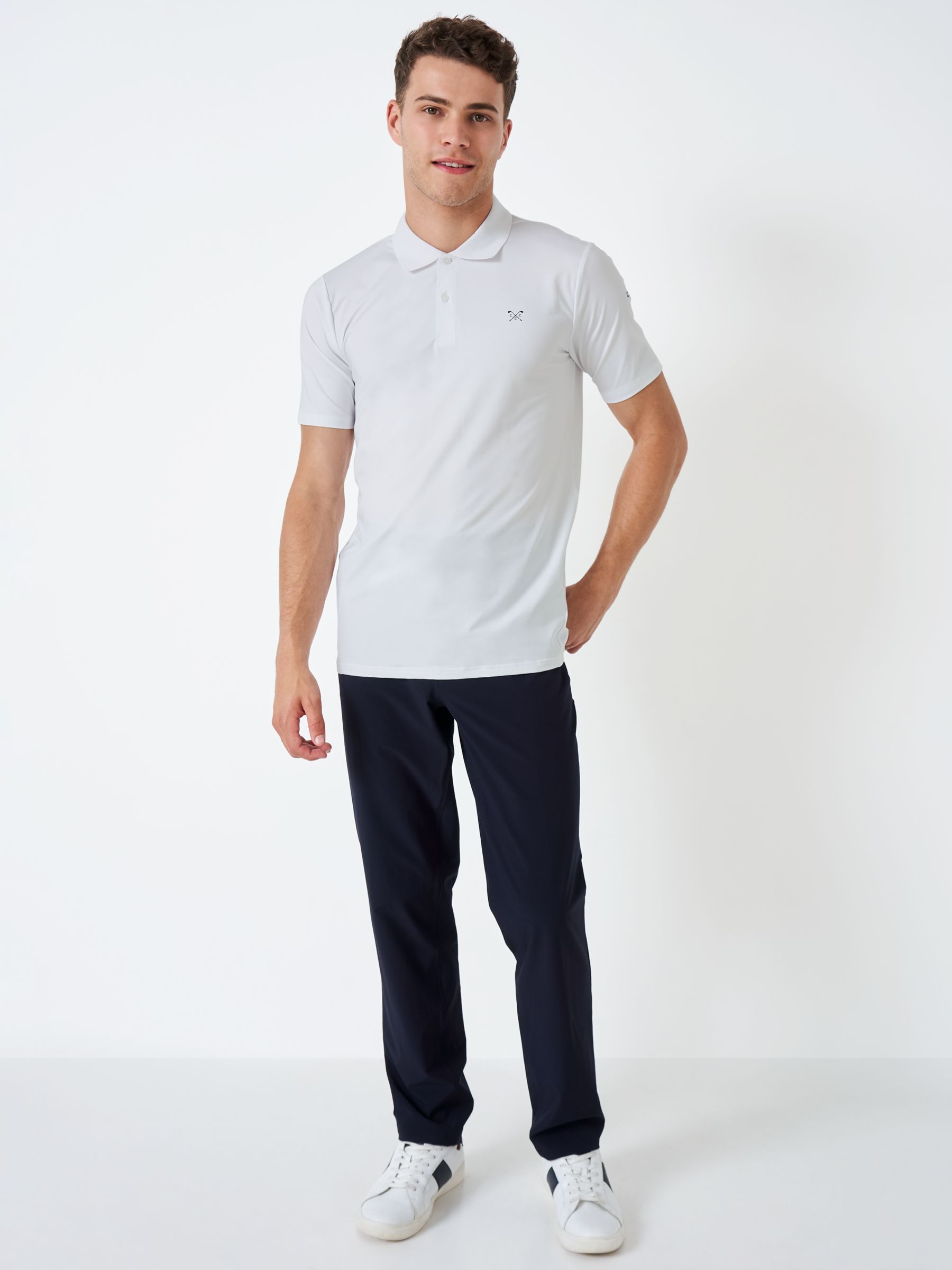Crew Clothing Smart Golf Polo Shirt, White, XL