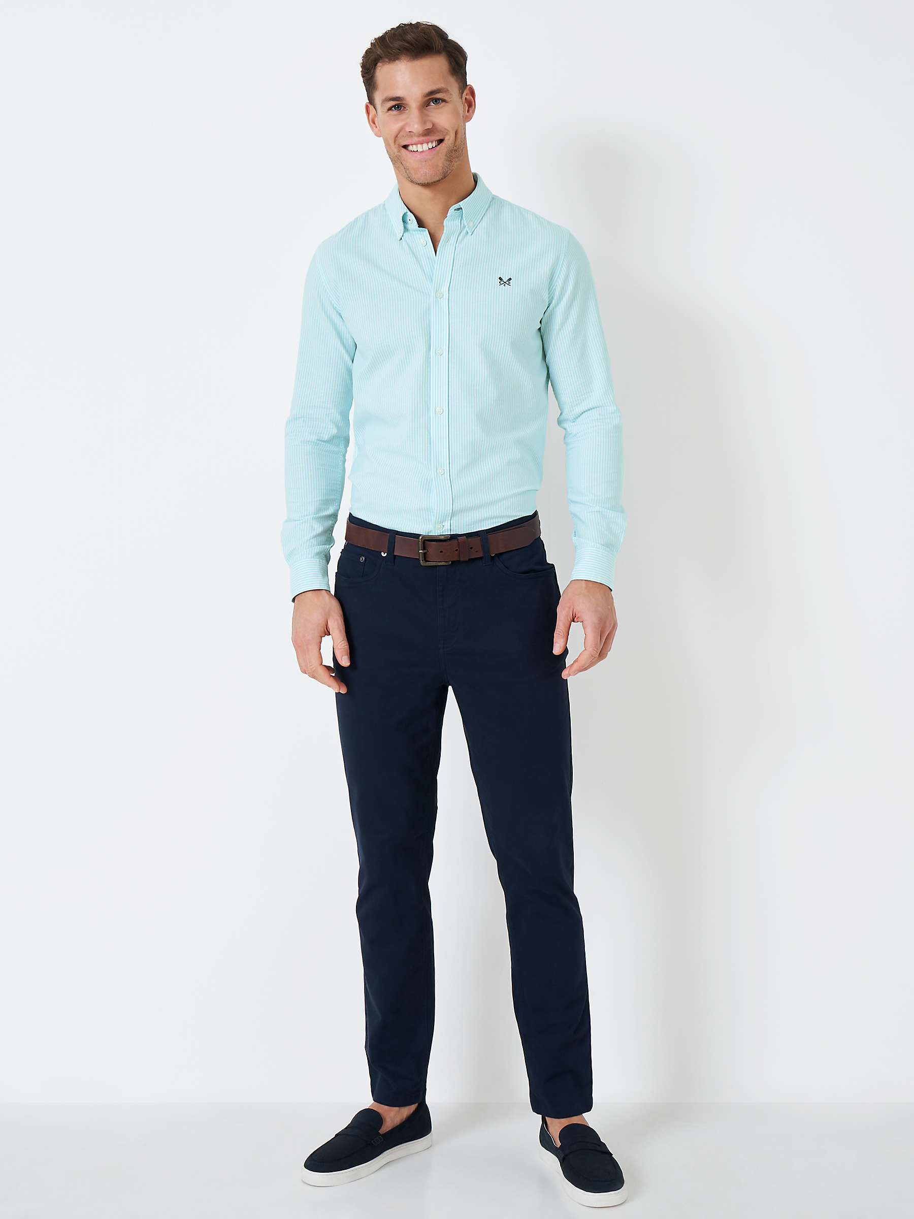 Buy Crew Clothing Slim Fit Long Sleeve Oxford Shirt, Mint Green Online at johnlewis.com