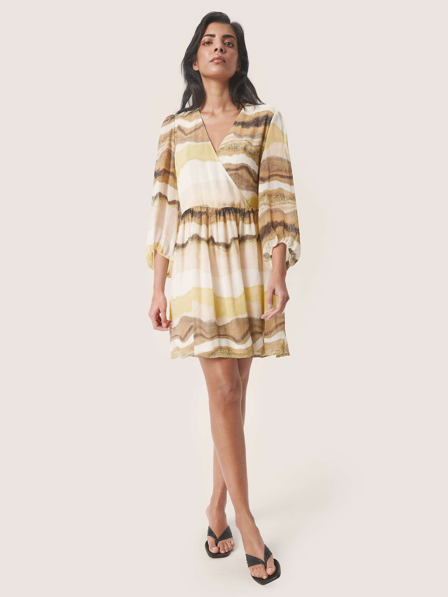 Buy Soaked In Luxury Josefine Watercolour Grading Print Mini Dress, Yellow/Multi Online at johnlewis.com