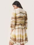 Soaked In Luxury Josefine Watercolour Grading Print Mini Dress, Yellow/Multi, Yellow/Multi