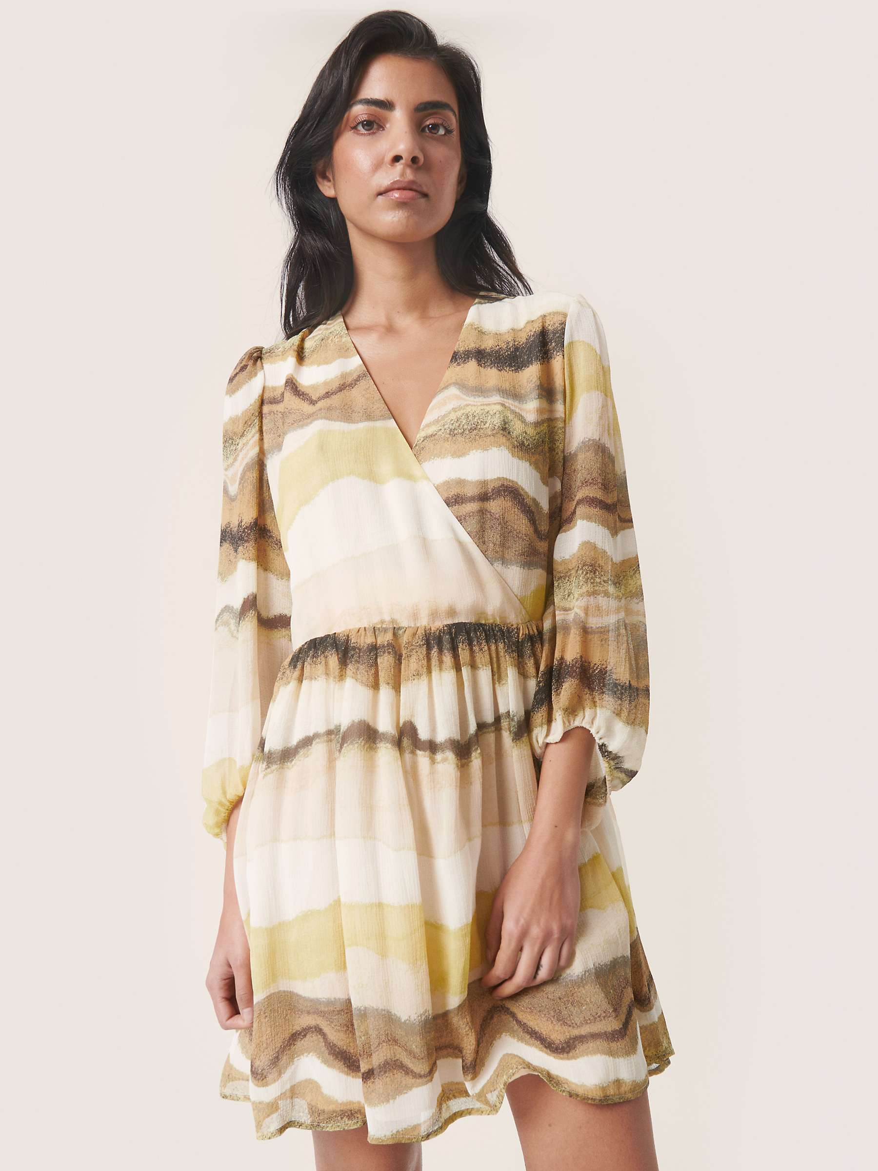 Buy Soaked In Luxury Josefine Watercolour Grading Print Mini Dress, Yellow/Multi Online at johnlewis.com