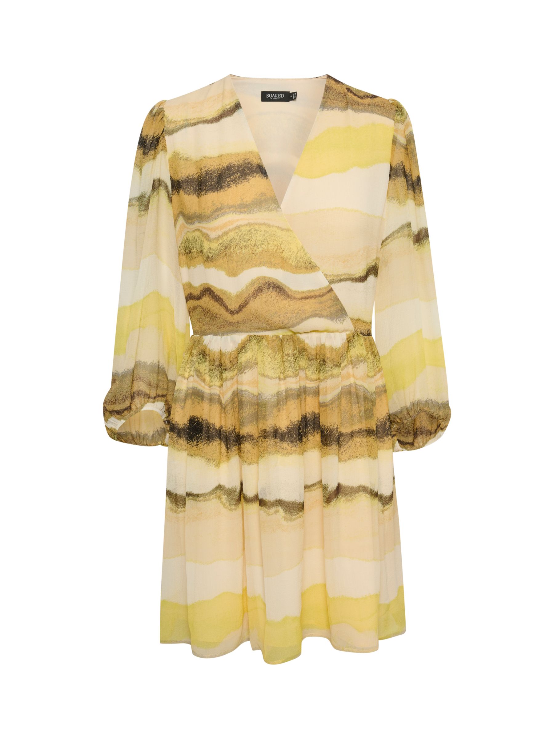 Soaked In Luxury Josefine Watercolour Grading Print Mini Dress, Yellow/Multi, XL