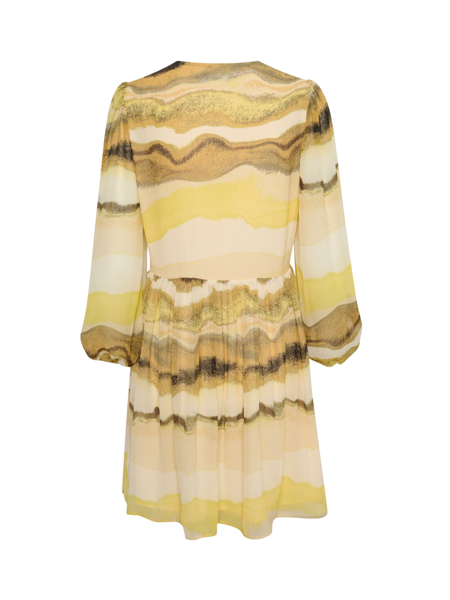 Soaked In Luxury Josefine Watercolour Grading Print Mini Dress, Yellow/Multi, XL