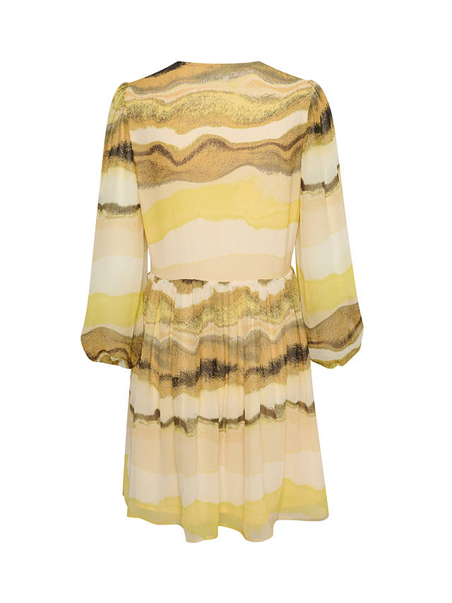 Soaked In Luxury Josefine Watercolour Grading Print Mini Dress, Yellow/Multi