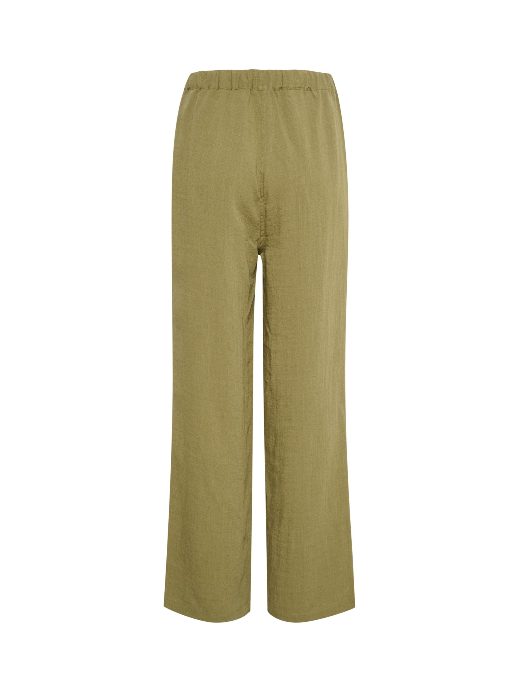 Soaked In Luxury Camile Plain Flared Trousers, Loden Green at John ...