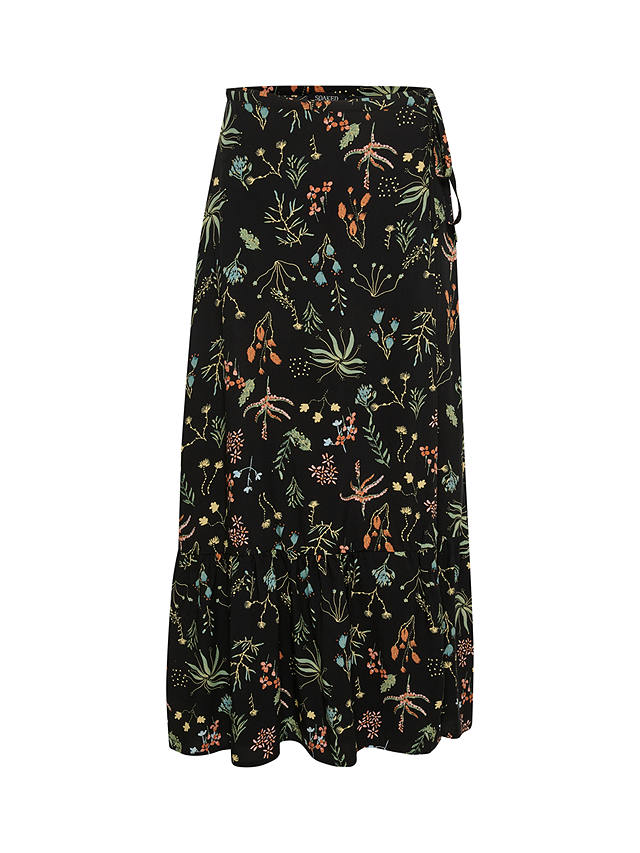 Soaked In Luxury Violetta Botanical Midi Skirt, Black at John Lewis ...