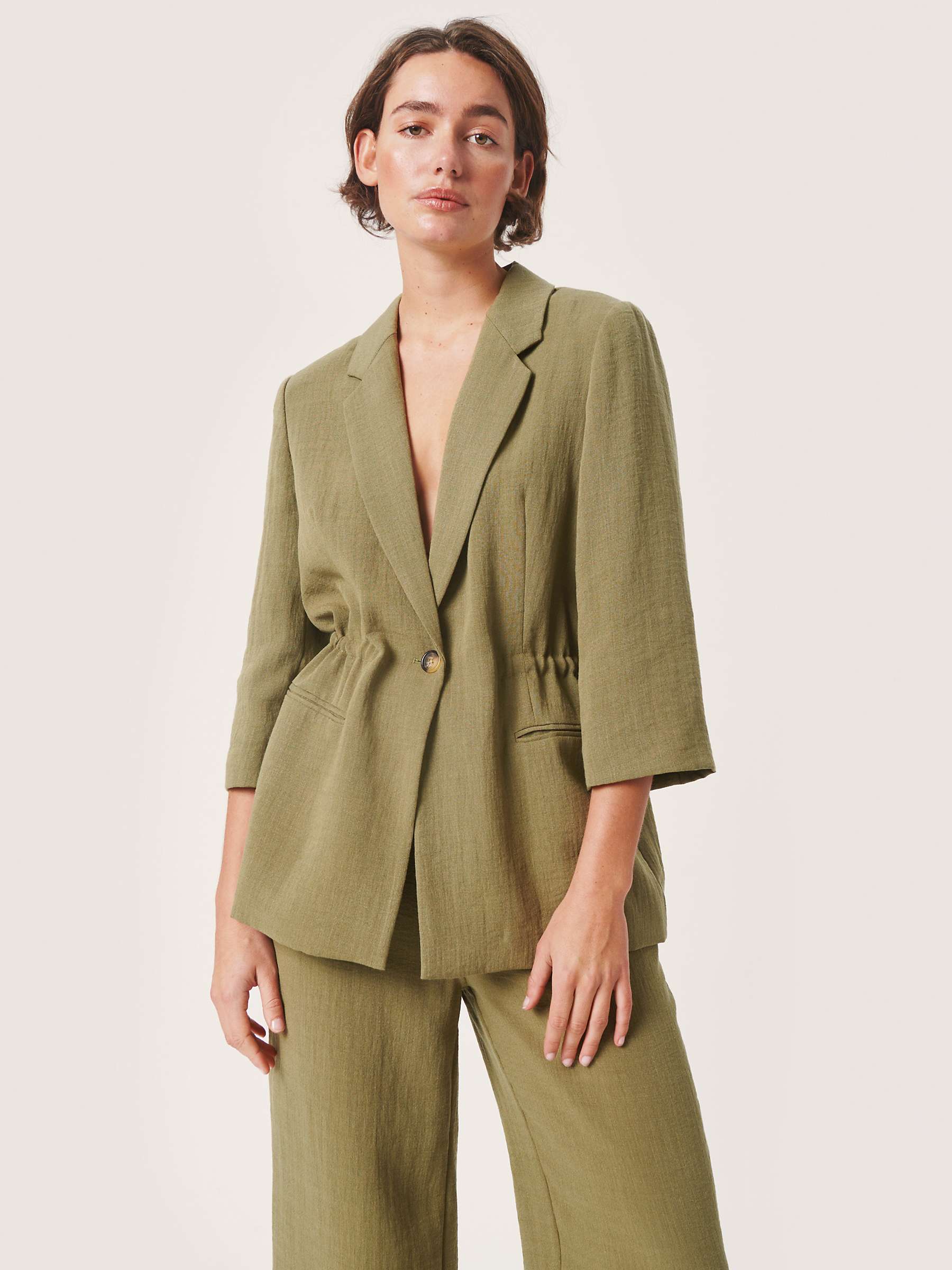 Soaked In Luxury Camile Plain Blazer, Loden Green at John Lewis & Partners