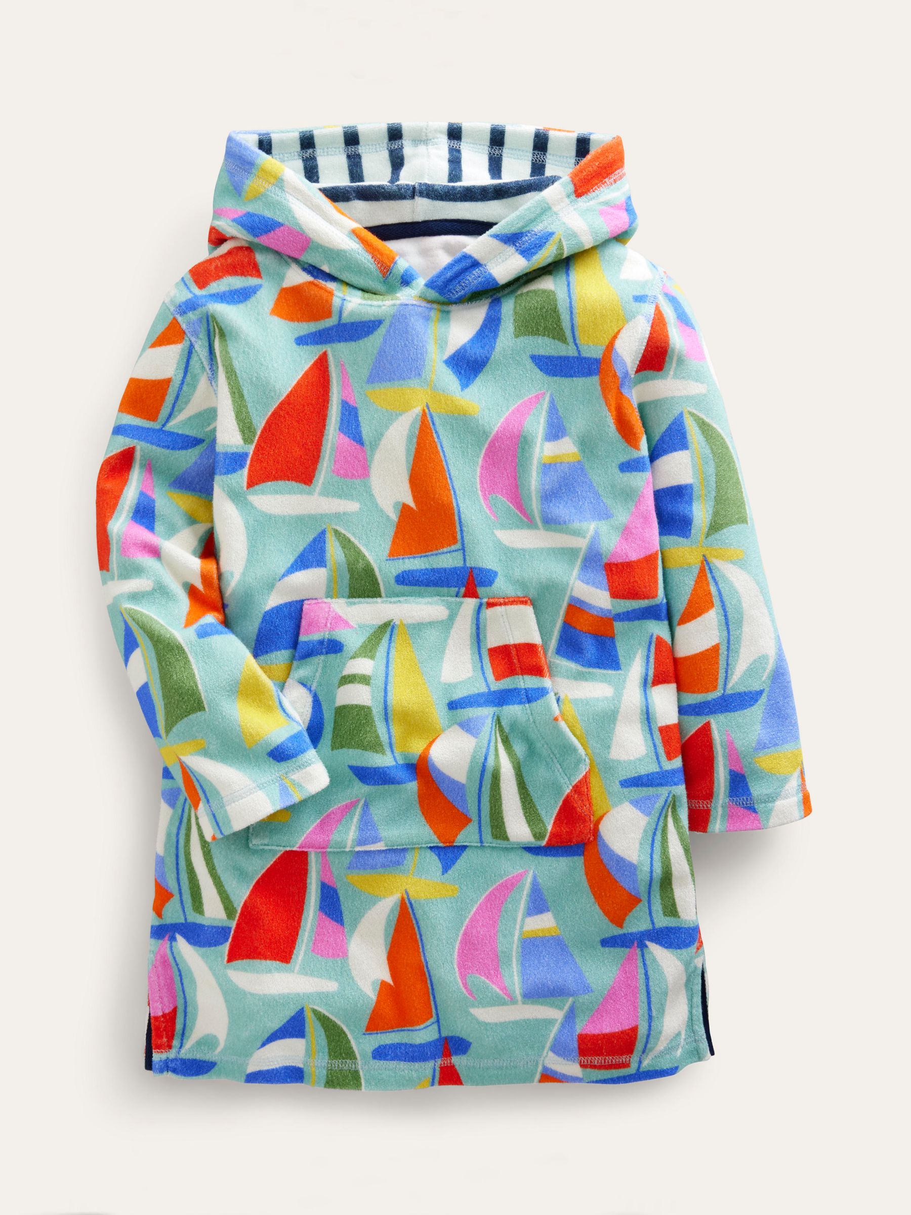 Mini Boden Kids' Towelling Throw-on Robe, Multi at John Lewis & Partners