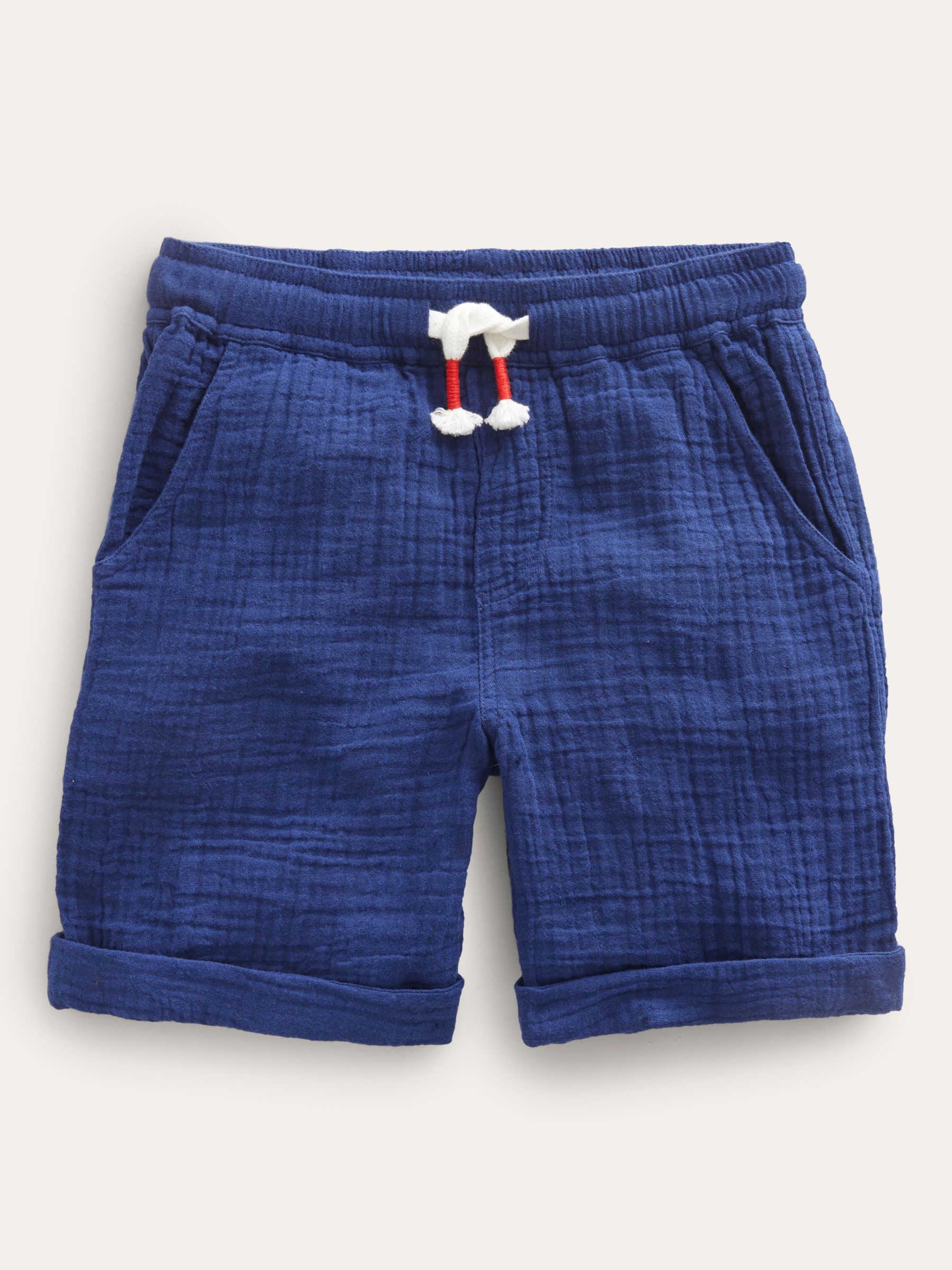 Mini Boden Kids' Lightweight Holiday Shorts, Dark Chambray, 3 years