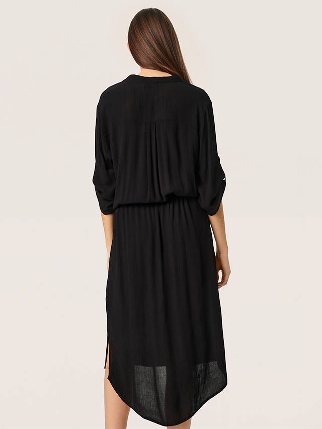 Soaked in Luxury Zaya Midi Shirt Dress, Black
