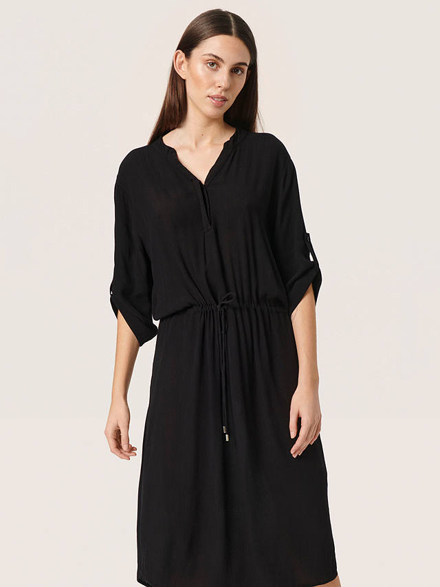Soaked in Luxury Zaya Midi Shirt Dress, Black