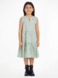 Tommy Hilfiger Kids Striped Midi Dress, Spring Lime