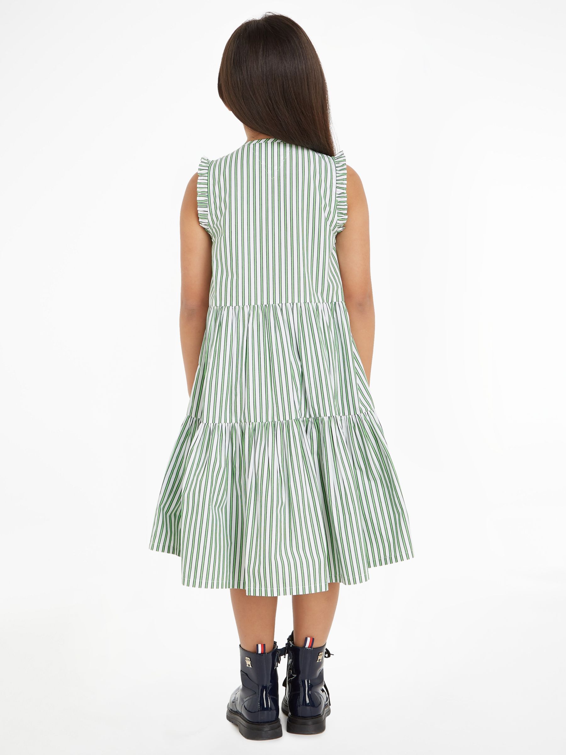Buy Tommy Hilfiger Kids Striped Midi Dress, Spring Lime Online at johnlewis.com