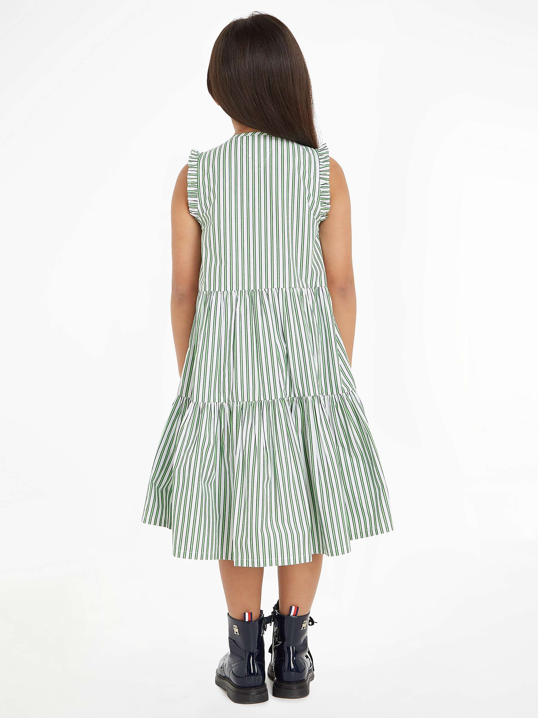 Buy Tommy Hilfiger Kids Striped Midi Dress, Spring Lime Online at johnlewis.com