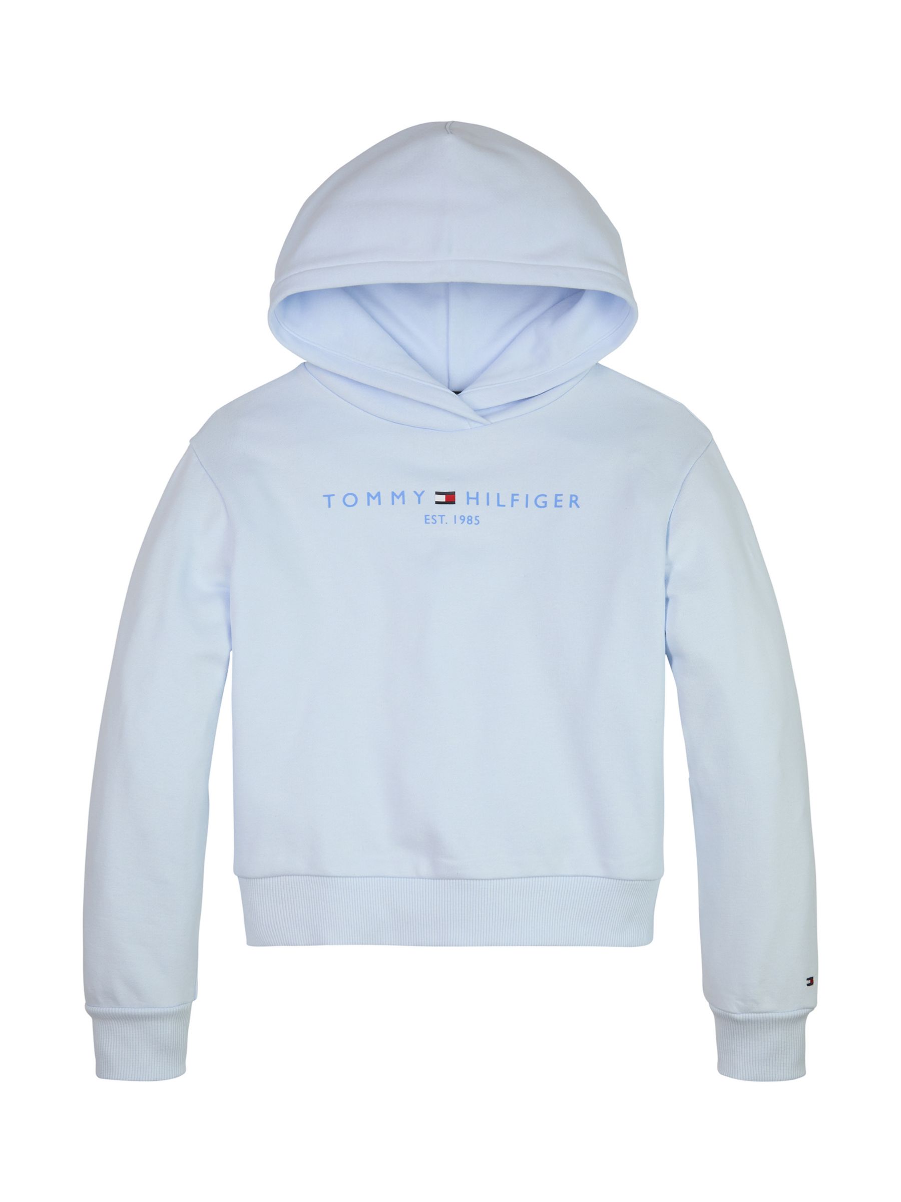 Tommy Kids' Essential Pullover Hoodie, Shimmering Blue at Lewis & Partners