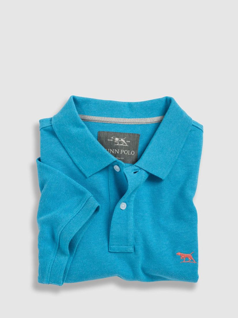 Rodd & Gunn Gunn Cotton Slim Fit Short Sleeve Polo Shirt, Maui Blue, XS