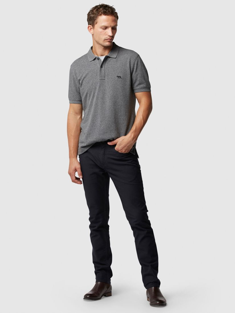 Rodd & Gunn Gunn Cotton Slim Fit Short Sleeve Polo Shirt, Tungsten, XS
