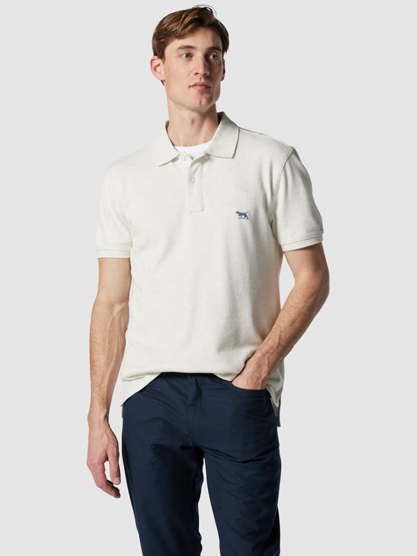 Rodd & Gunn Gunn Cotton Slim Fit Short Sleeve Polo Shirt, Ice, XS