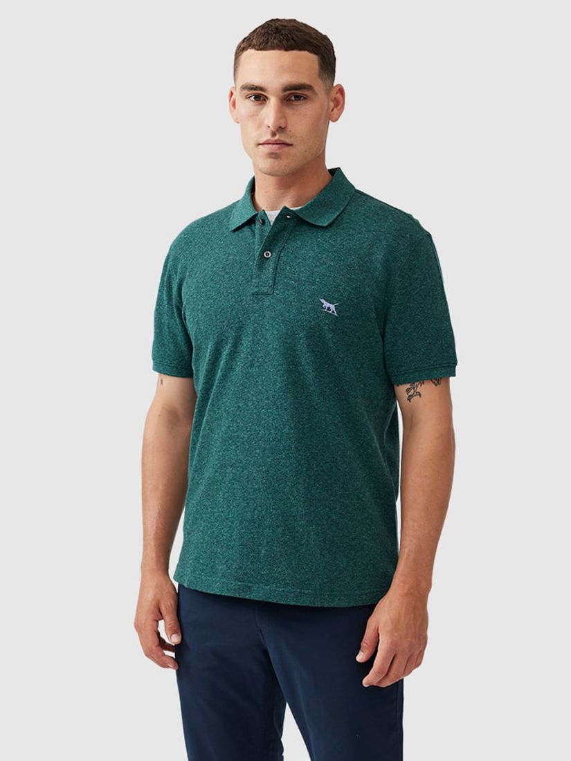 Rodd & Gunn Gunn Cotton Slim Fit Short Sleeve Polo Shirt, Jade, XS