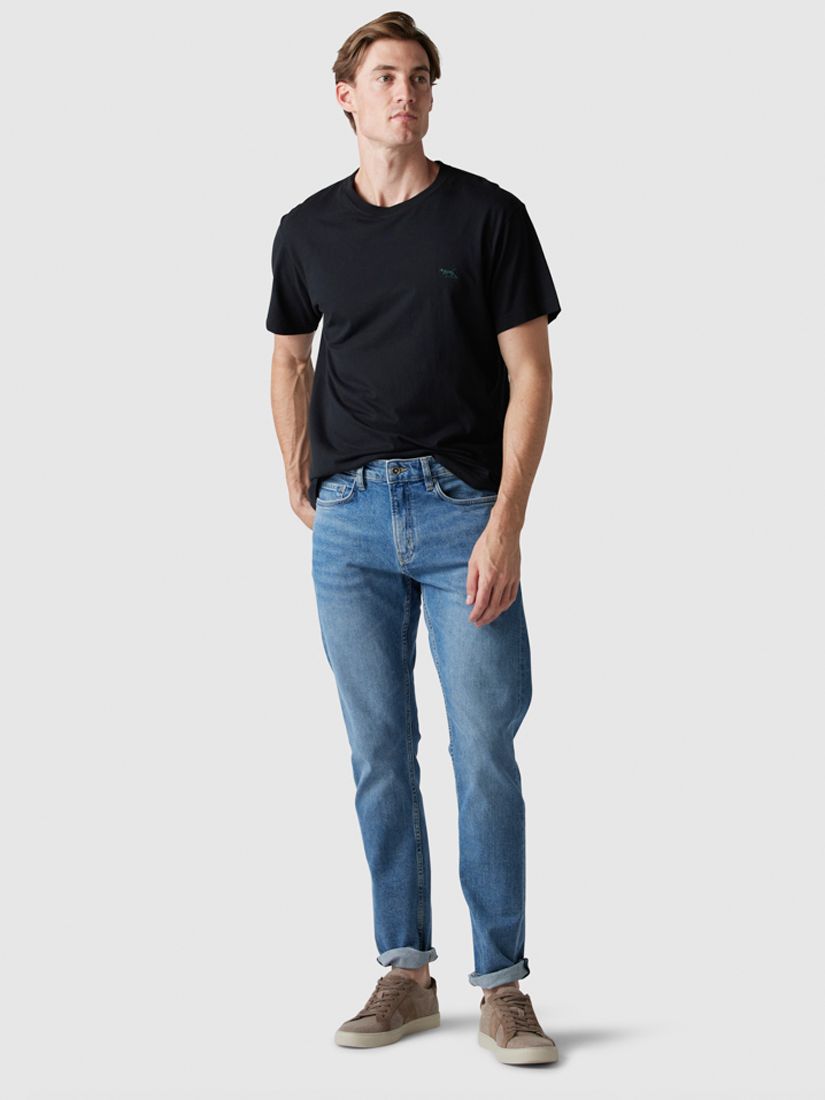 Rodd & Gunn Gunn Cotton Slim Fit Short Sleeve T-Shirt, Liquorice, XS