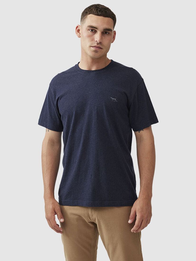 Rodd & Gunn Gunn Cotton Slim Fit Short Sleeve T-Shirt, Navy, XS