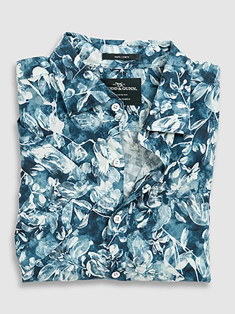 Buy Rodd & Gunn Mount Hutt Short Sleeve Linen Shirt, Dark Teal Online at johnlewis.com