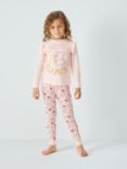Brand Threads Kids' Peppa Pig Embroidered Pyjama Set, Pink