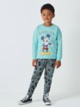 Brand Threads Kids' Disney Mickey Mouse Jogger Set, Green Teal
