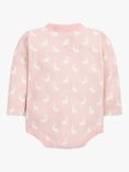 The Little Tailor Baby Hare Print Bodysuit, Pink