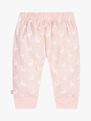 The Little Tailor Baby Cotton Hare Print Top & Trousers Set, Pink