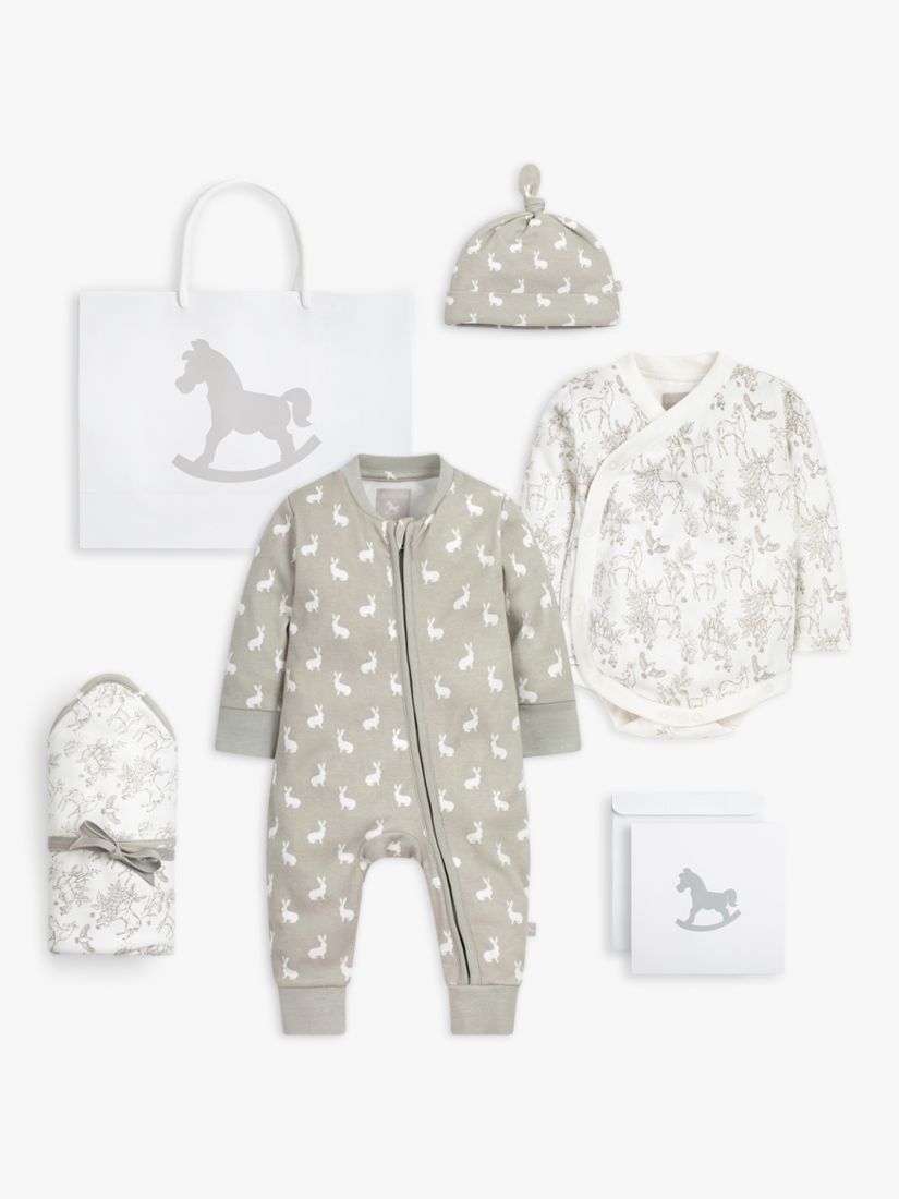 The Little Tailor Welcome Little Baby Gift Set, 4 pieces, White Woodland, 0-3 months