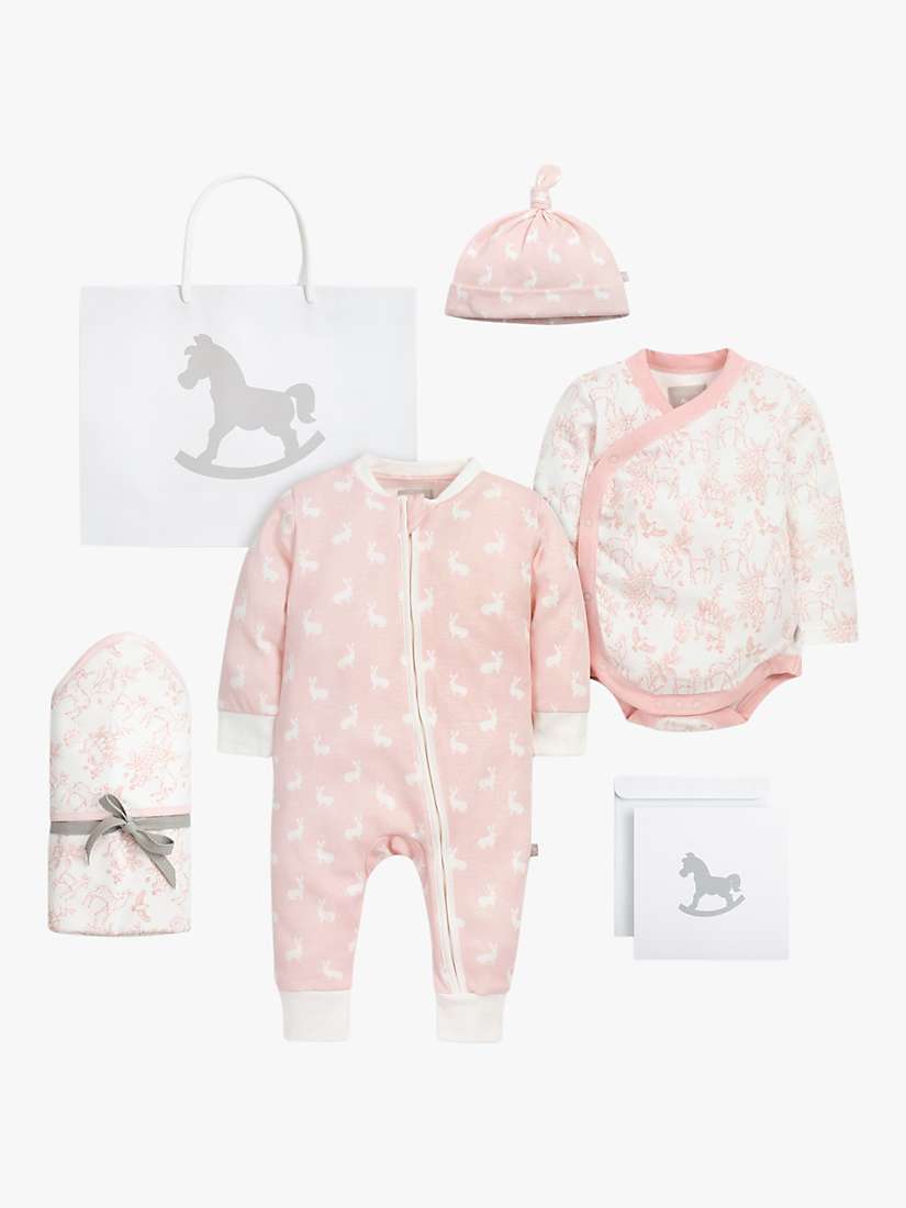 Buy The Little Tailor Welcome Little Baby Gift Set, 4 pieces, Pink Woodland Online at johnlewis.com