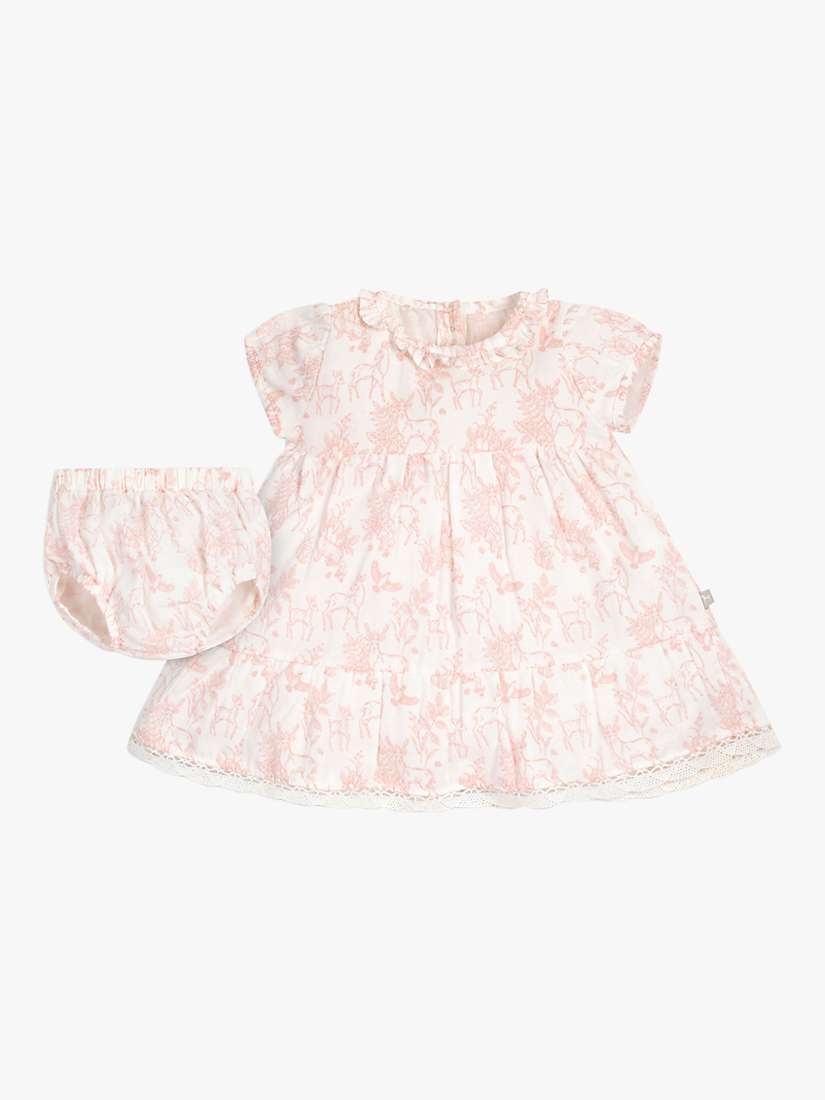 Buy The Little Tailor Baby Muslin Dress and Bloomers Set, Pink Woodland Online at johnlewis.com
