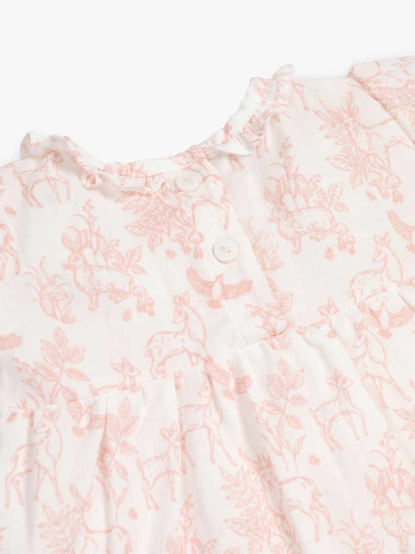 Buy The Little Tailor Baby Muslin Dress and Bloomers Set, Pink Woodland Online at johnlewis.com