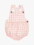 The Little Tailor Baby Woven Shorty Dungarees, Pink Gingham